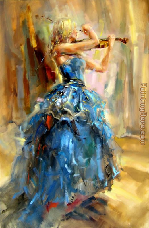 Dancing With a Violin 2 painting - Anna Razumovskaya Dancing With a Violin 2 art painting